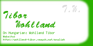 tibor wohlland business card